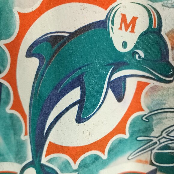 Vtg Miami Dolphins Graphic T-Shirt Men's XL Orange Aqua Tie Dye Sport Attack - Picture 3 of 10